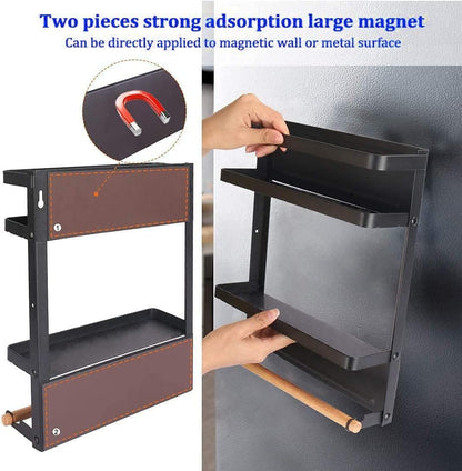 Space Saving Fridge Spice Organizer with Towel Holder