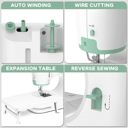 Compact Sewing Machine with 12 Stitches & Free Arm