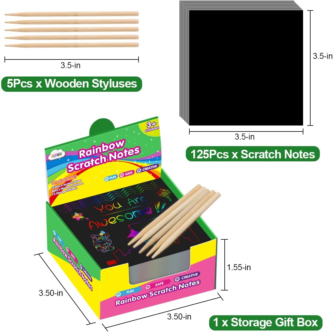 Colorful Scratch Off Mini Notebook Stickers