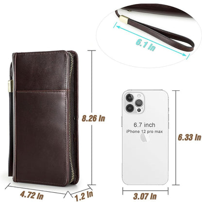 Premium Leather Passport Wallet RFID Protected