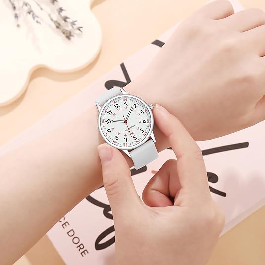 Fashionable Ladies Clip On Watch - Water Resistant Silicone Strap
