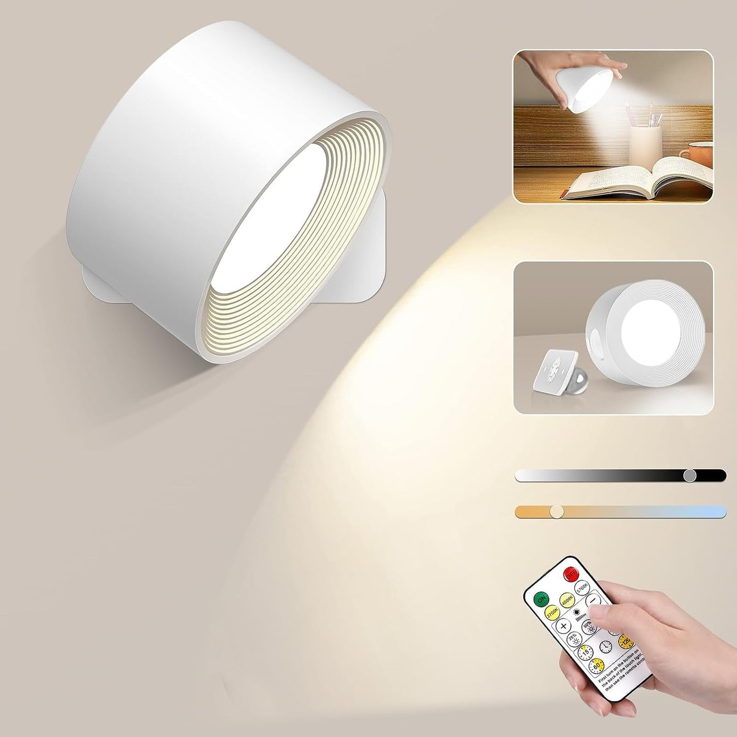 Bright Wireless LED Wall Lamp with Remote