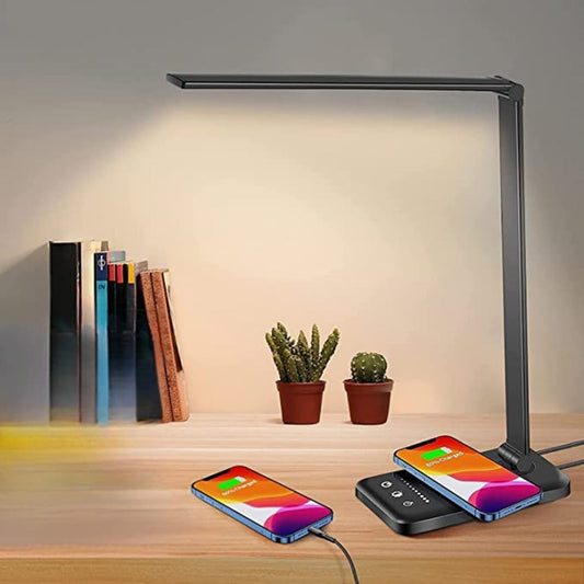 Compact LED Desk Light with USB Port and 5 Modes - Fesara