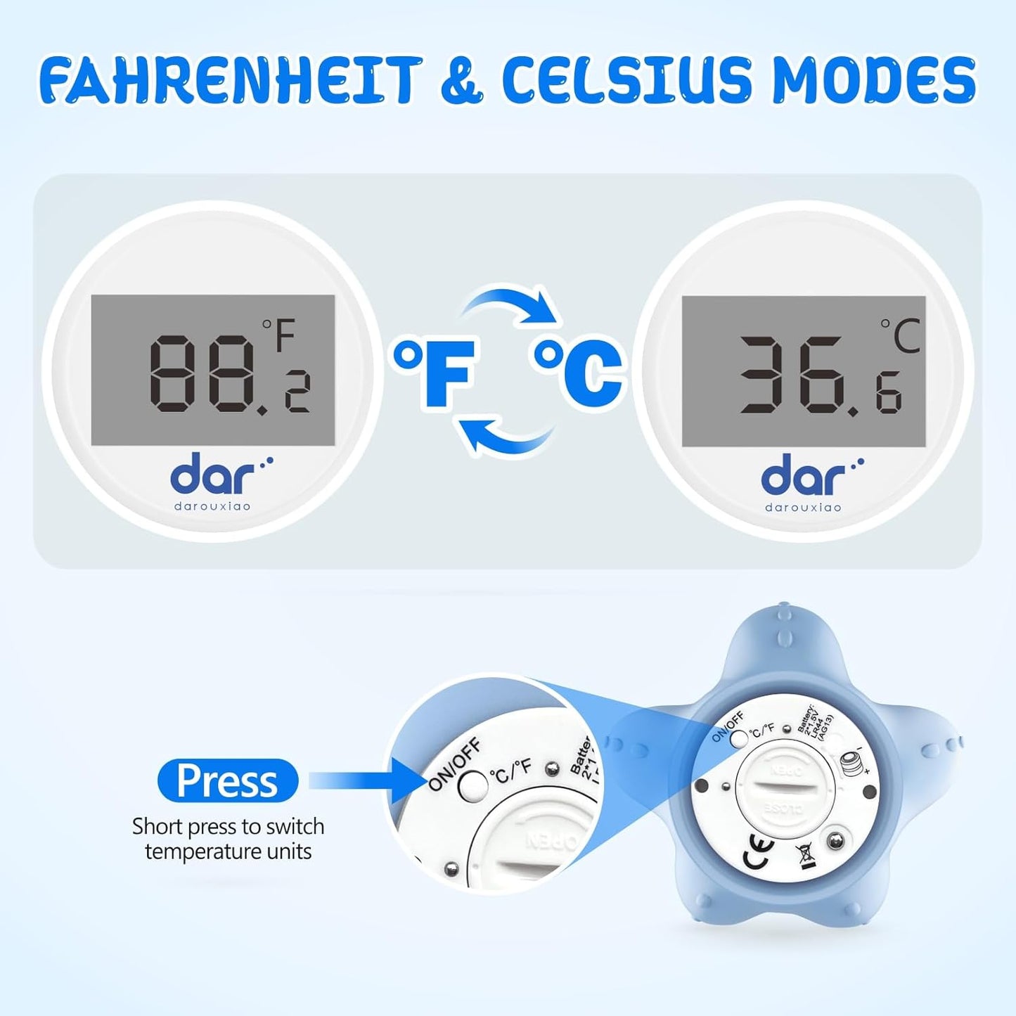 AquaVeilig Baby Bath Thermometer - Accurate Digital Water Temp Gauge