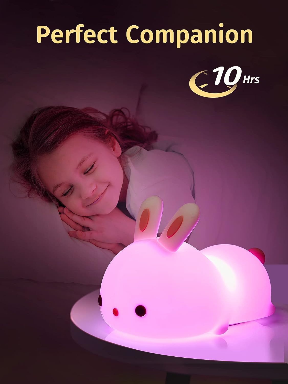 Cute Rabbit Night Light Color Changing LED Lamp