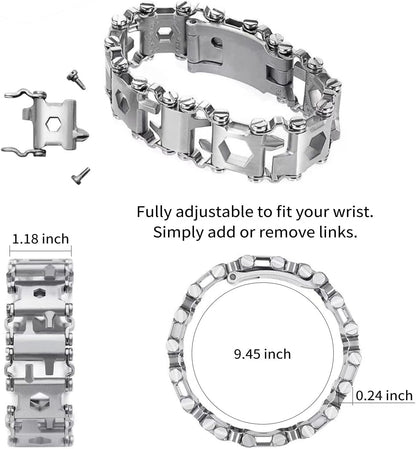 Practical 29-in-1 Metal Survival Tool Watch Band