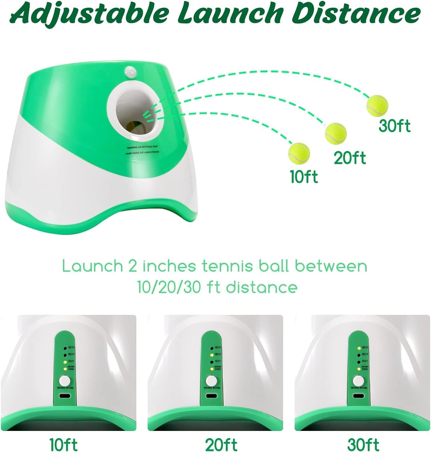 Easy Fetch Dog Ball Thrower with Adjustable Distance