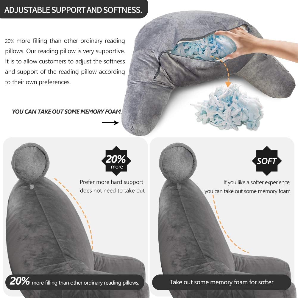 Comfortable Bedrest Pillow with Arms for Back Support
