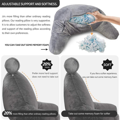 Comfortable Bedrest Pillow with Arms for Back Support