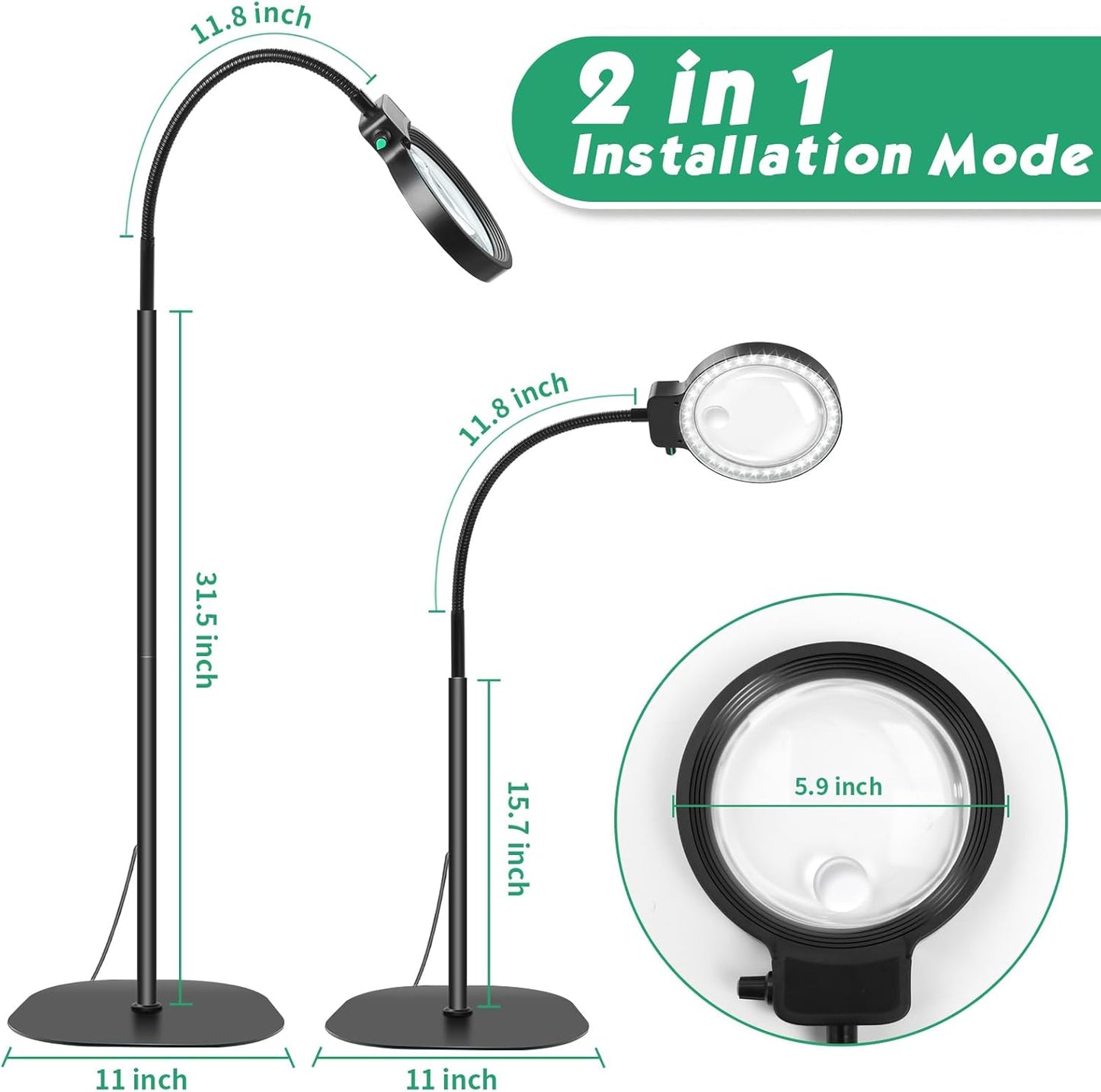 Large LED Magnifying Glass for Reading and Crafts