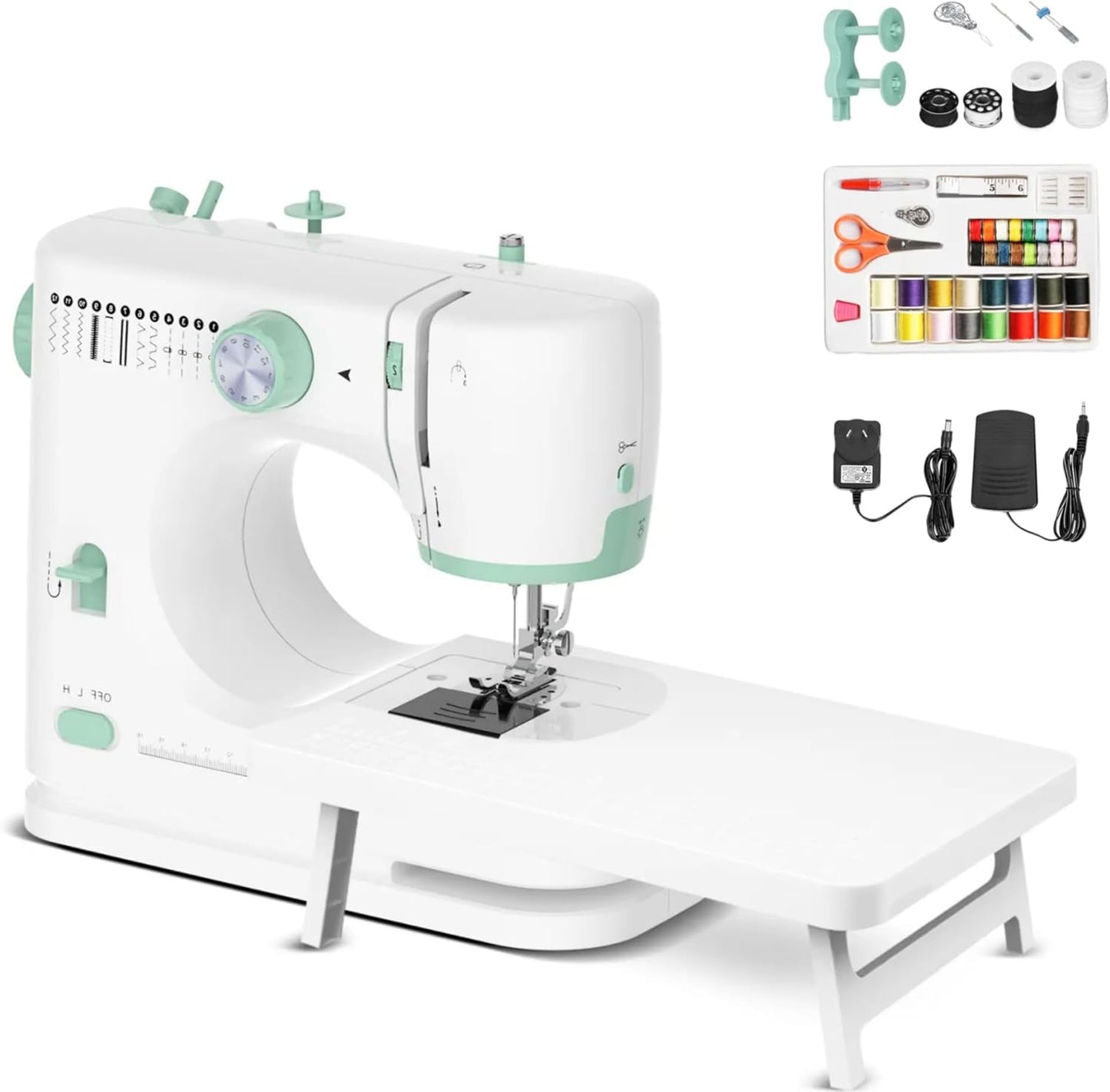Compact Sewing Machine with 12 Stitches & Free Arm - Fesara