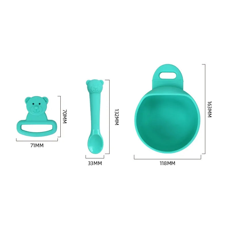Soft Silicone Baby Feeding Bowl Set with Spoon
