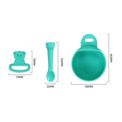 Soft Silicone Baby Feeding Bowl Set with Spoon