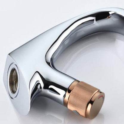 Modern Copper Kitchen Faucet with Brass Handle