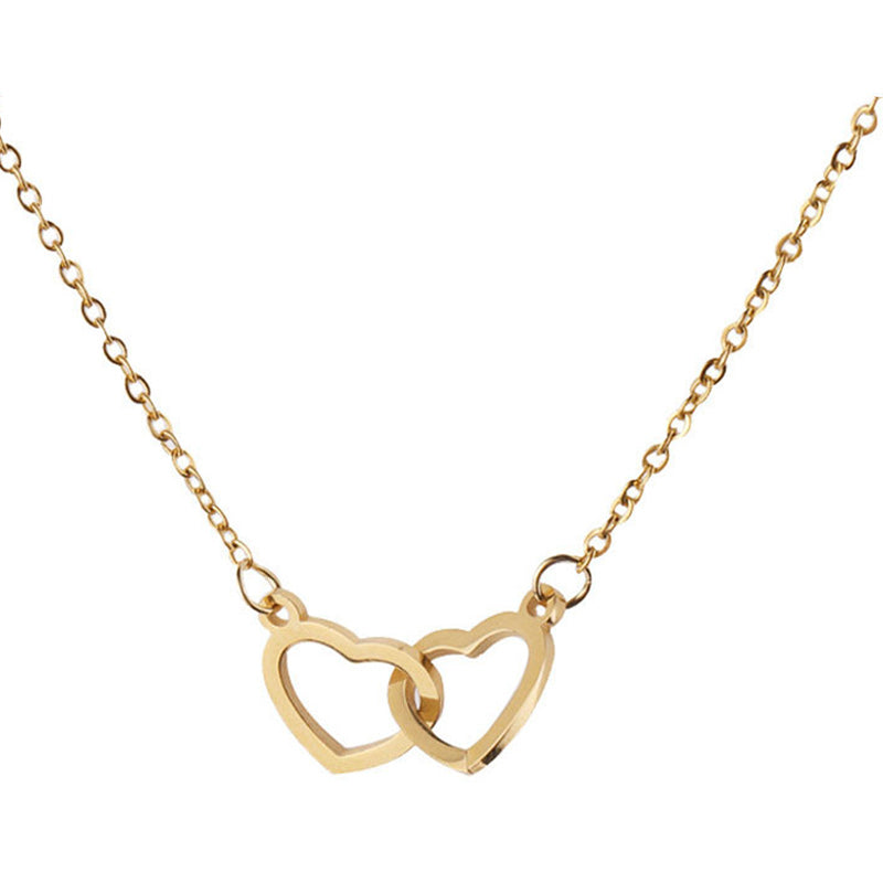 Lovely Couple Heart Pendant Necklace Gift Set