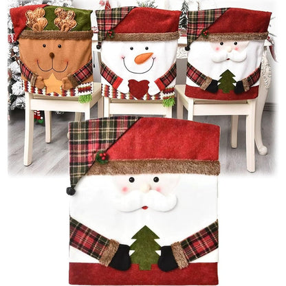 Festive Holiday Santa Chair Covers