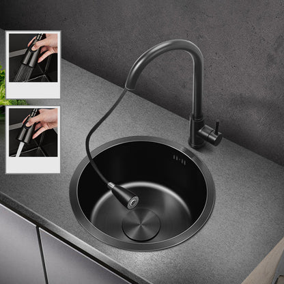 Modern Stainless Steel Kitchen Sink Round Non-Slip Basin