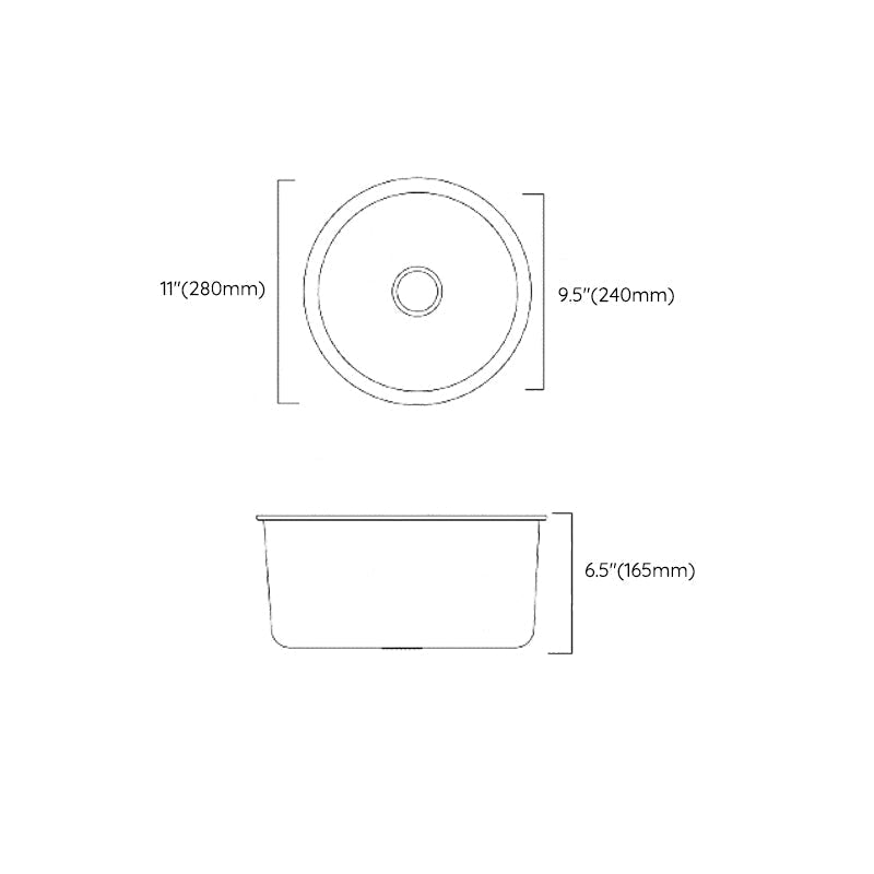Modern Stainless Steel Kitchen Sink Round Non-Slip Basin