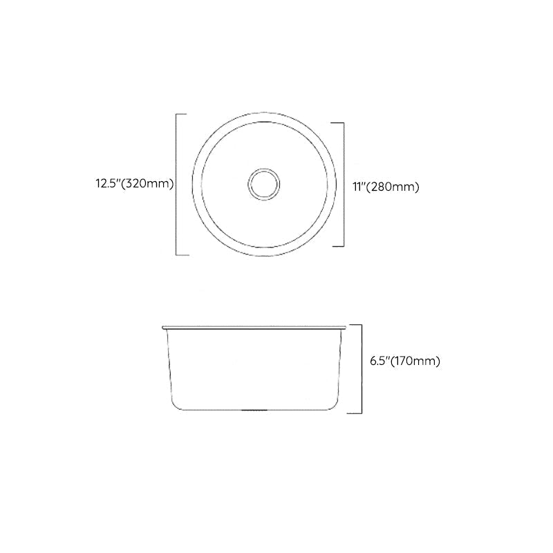 Modern Stainless Steel Kitchen Sink Round Non-Slip Basin