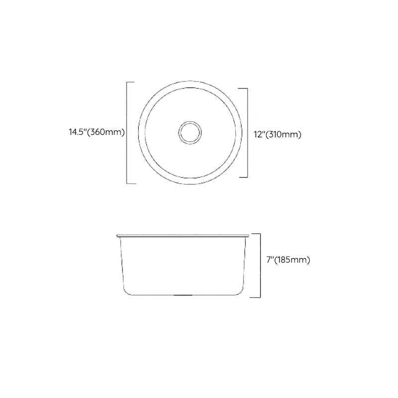 Modern Stainless Steel Kitchen Sink Round Non-Slip Basin
