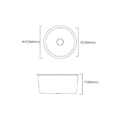 Modern Stainless Steel Kitchen Sink Round Non-Slip Basin