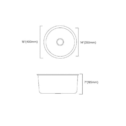 Modern Stainless Steel Kitchen Sink Round Non-Slip Basin