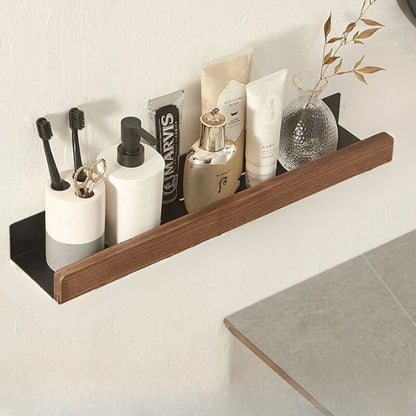 Easy Install Wooden Bathroom Storage Shelves