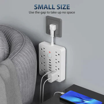 Compact 14-Port Power Strip with Surge Protector