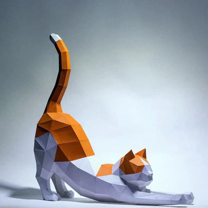 Large Cat 3D Paper Craft DIY Home Decoration Kit - Fesara