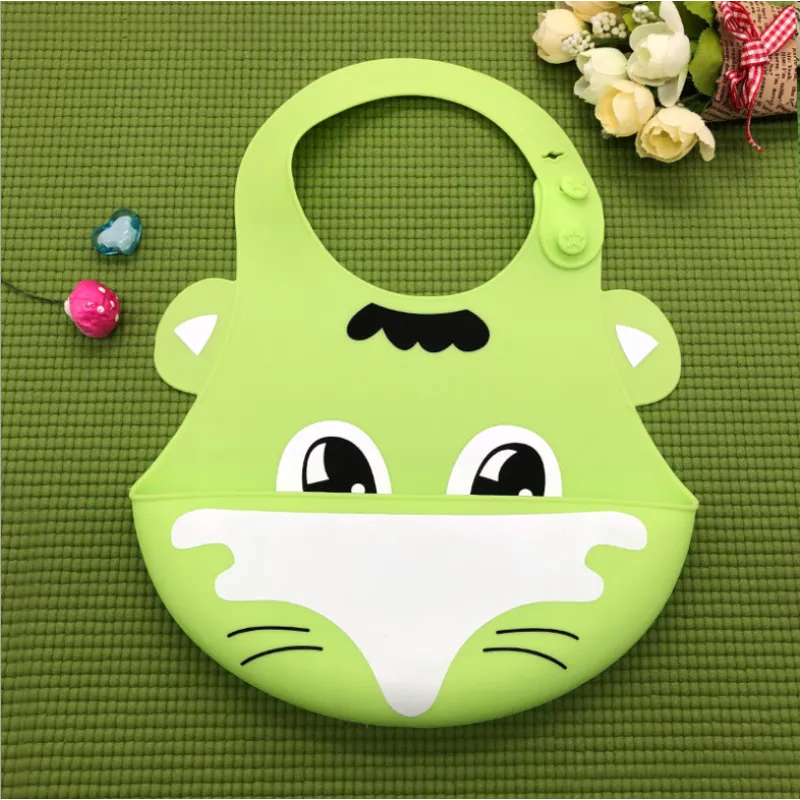 Soft Silicone Baby Bibs with Cute Animal Patterns