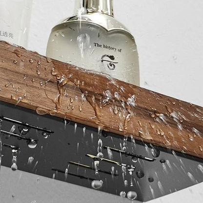 Easy Install Wooden Wall Shelf Bathroom Storage