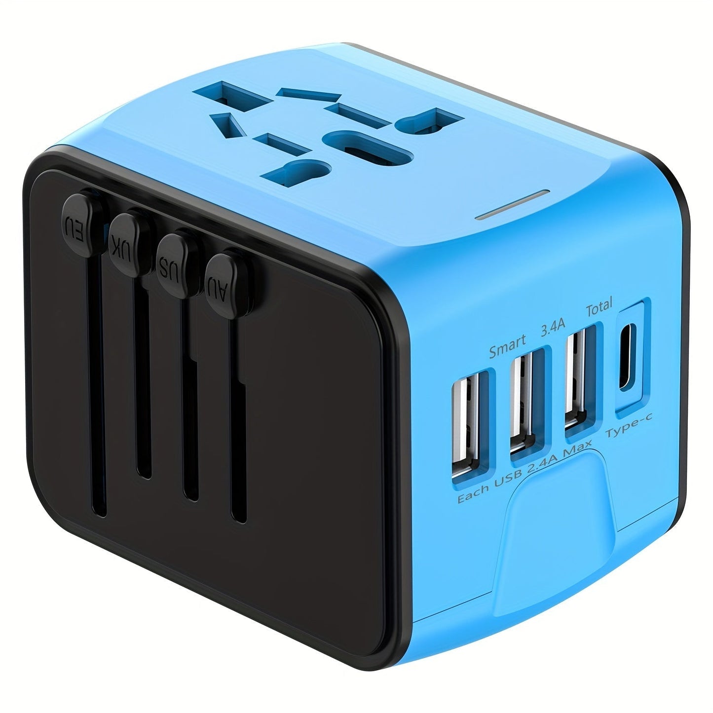Universal Travel Adapter with 4 USB Ports and Type-C – Global Compatibility, Fast Charging Safety Features-2