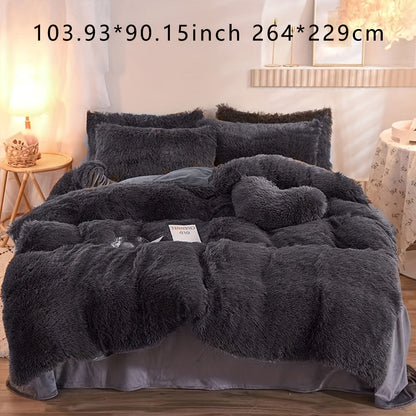 Soft Plush Velvet Duvet Cover Set for Cozy Bedding