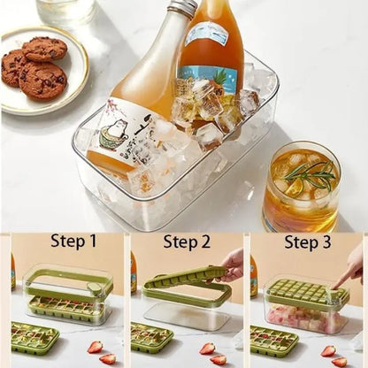 Premium 64-piece Silicone Ice Cube Tray with Lid