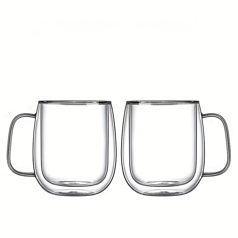 Insulated Double Wall Glass Mug - Clear Borosilicate Coffee Cup