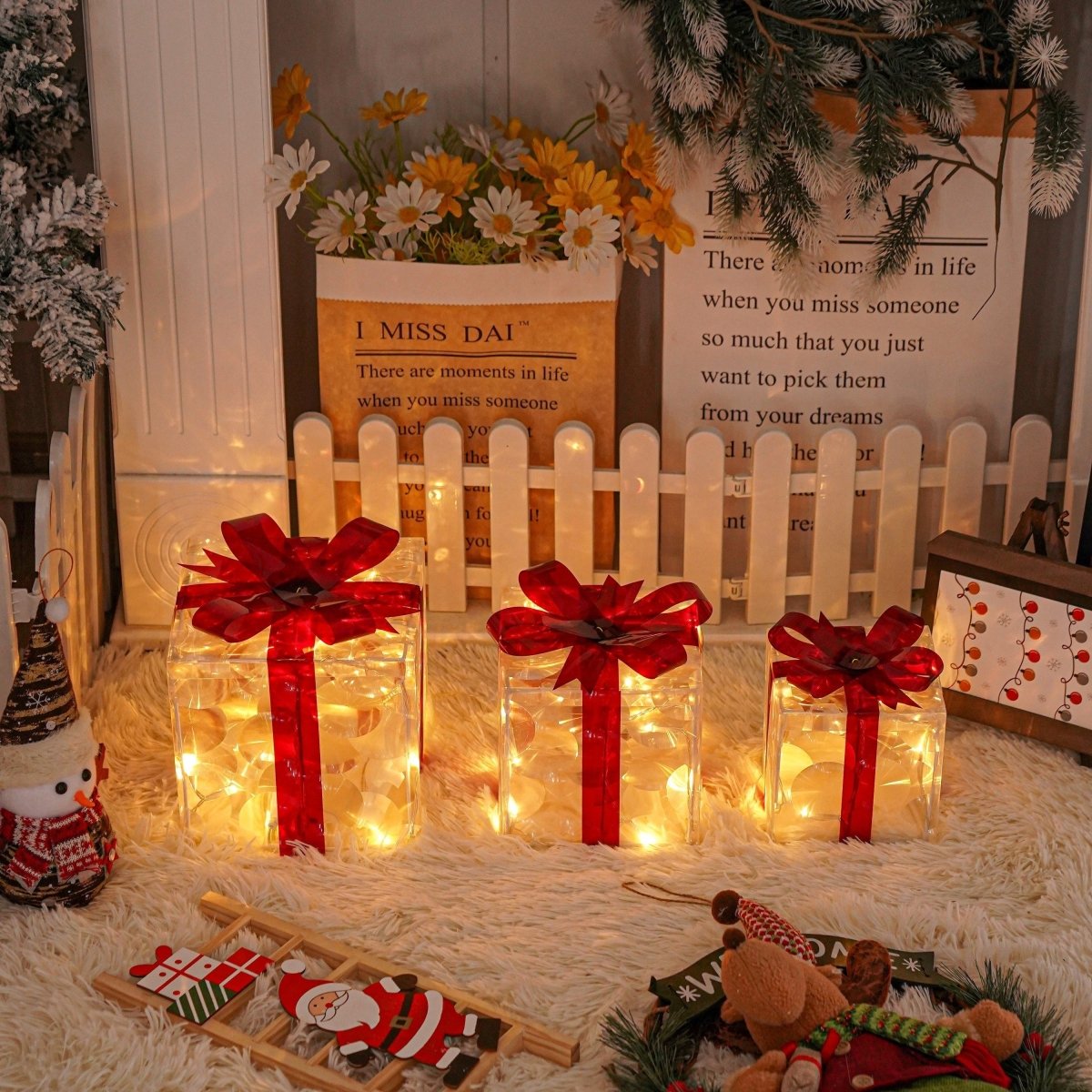 Bright Christmas Gift Boxes Set of 3