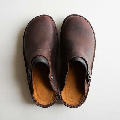 Men's Genuine Leather House Slippers