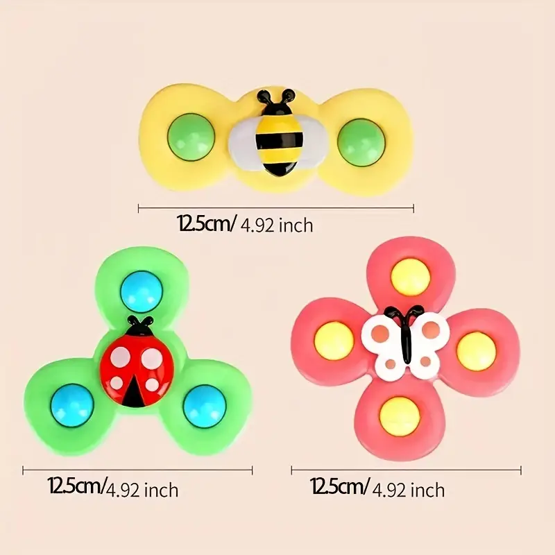 Fun Rotating Suction Cup Toy 3-Pack Set