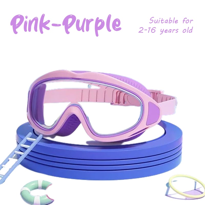 Kids Large Frame Clear Swim Goggles Waterproof Anti Fog
