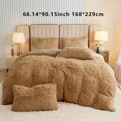 Soft Plush Velvet Duvet Cover Set for Cozy Bedding