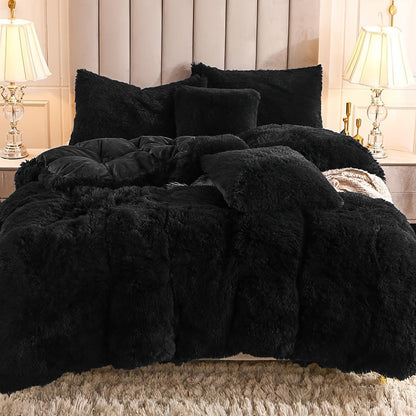Cozy Fesara Plush Duvet Cover Set with Zipper