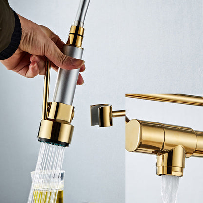 Luxury Brass Bathroom Faucet with Dual Handles