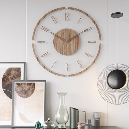 Natural Wood Simple Quiet Wall Clock