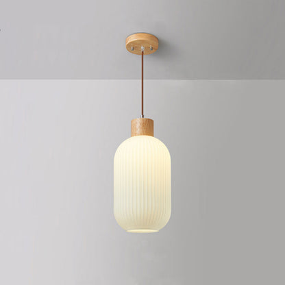 Rustic Wooden Glass Hanging Light