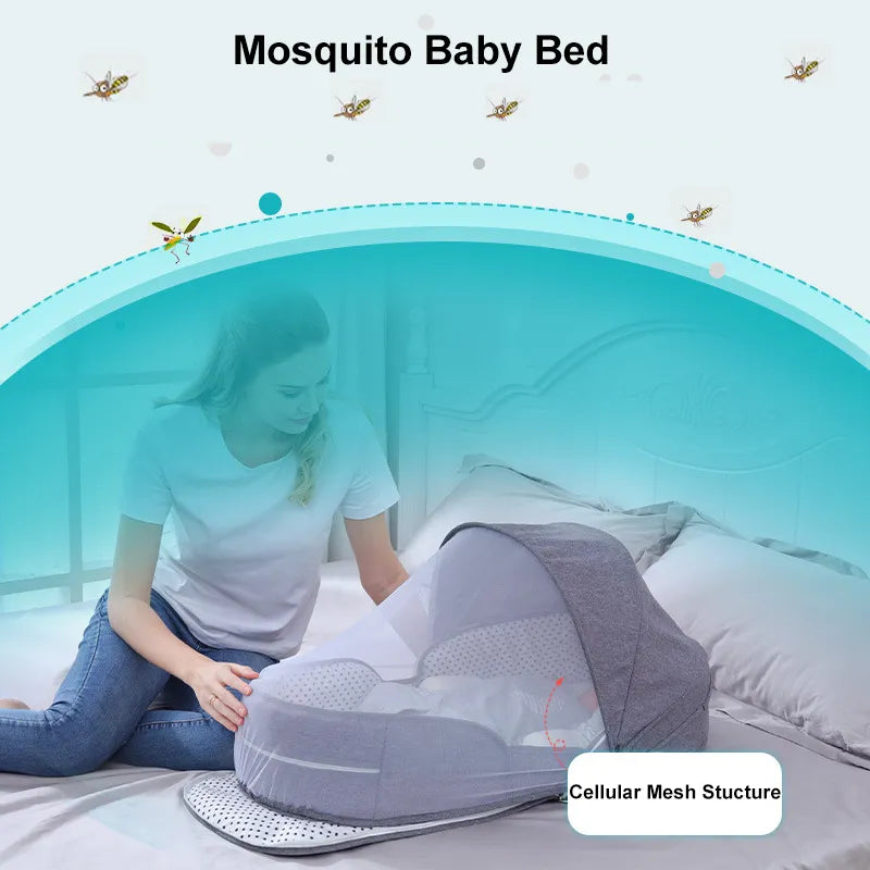 Portable Baby Travel Bed with Net and Carry Bag