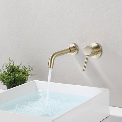 Wall Mount Bathroom Sink Faucet Single Handle Mixer