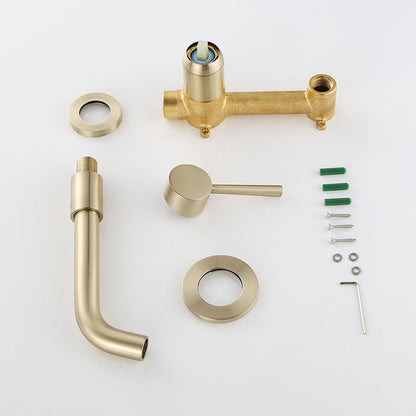 Wall Mount Bathroom Sink Faucet Single Handle Mixer