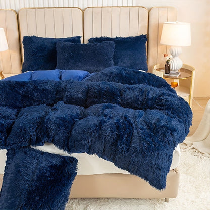 Cozy Fesara Plush Duvet Cover Set with Zipper