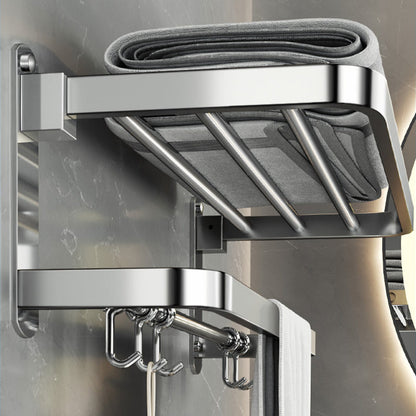 Luxury Chrome Bathroom Fixture Set with Shelf and Towel Rack