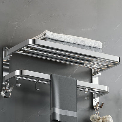 Luxury Chrome Bathroom Fixture Set with Shelf and Towel Rack
